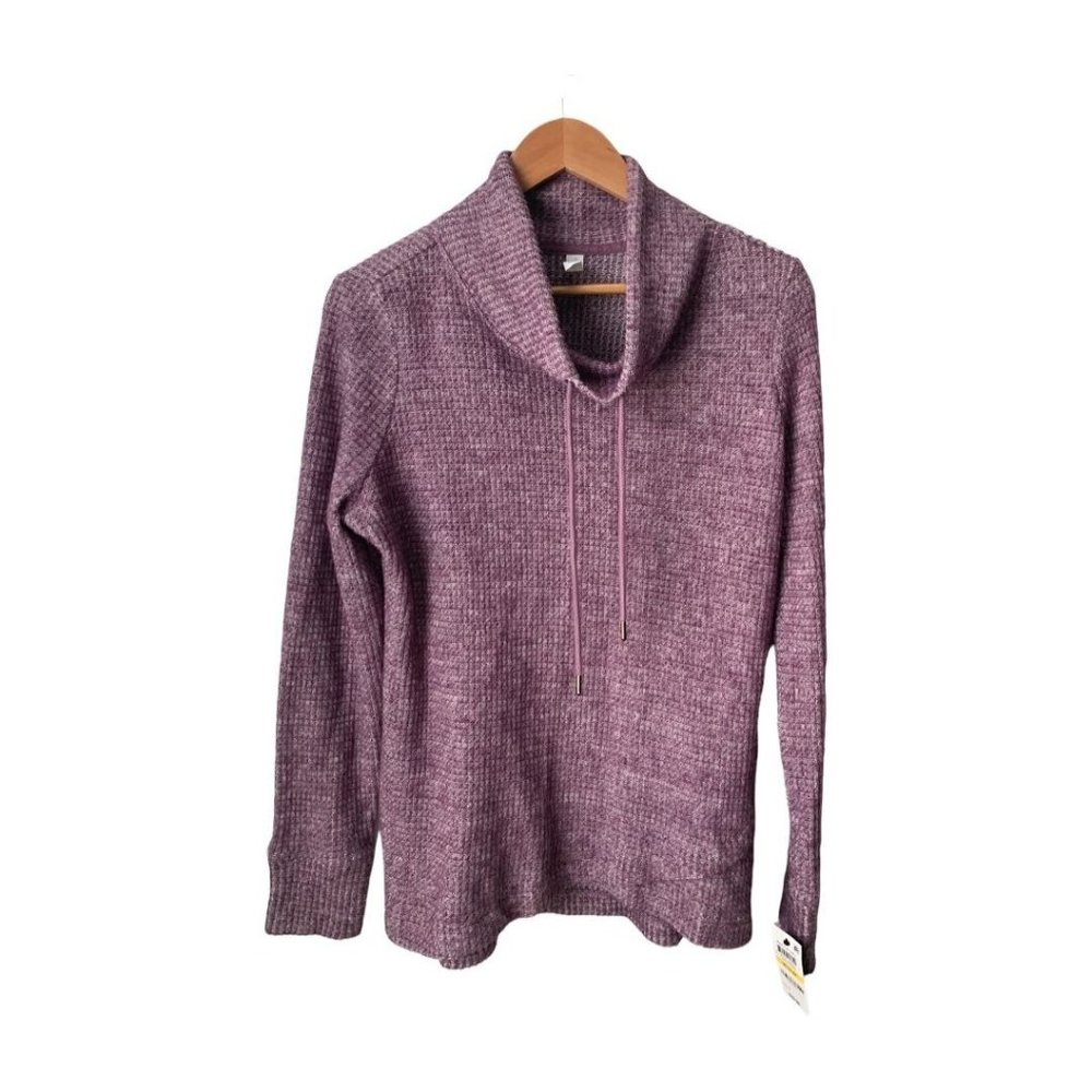Ideology Purple Long Sleeve Cowl Neck Sweater Size Medium